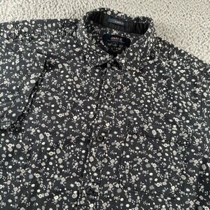 Roark Men's Casual Button-Down Shirt Black Floral Small‎ Classic Fit